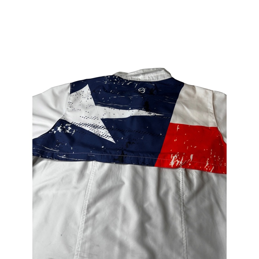 Magellan Outdoor Fish Gear Texas Flag Shirt Womens 3X White Short Sleeve Fishing
